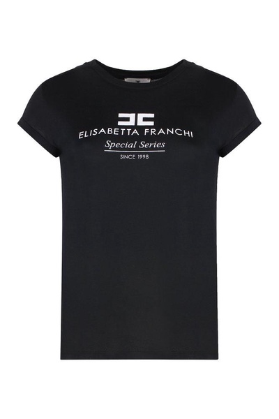 Elisabetta Franchi Logo Printed Crewneck T-Shirt