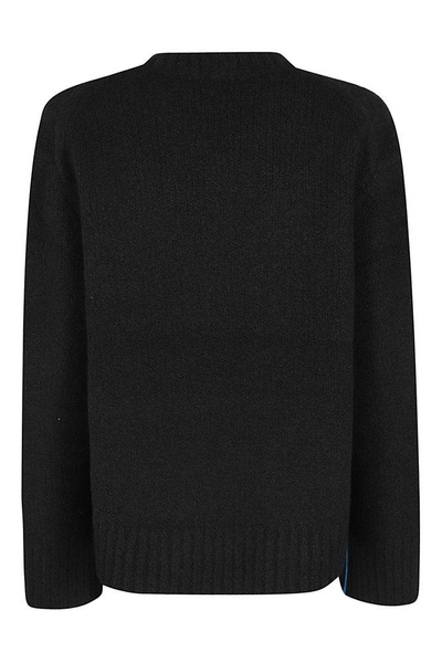 Helmut Lang Chevron Detailed Knitted Crewneck Jumper