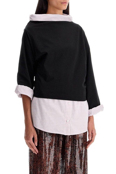 Dries Van Noten Layered Asymmetric Neck Top