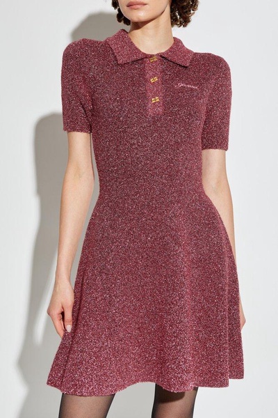 Ganni Logo Embroidered Sparkle Mini Dress