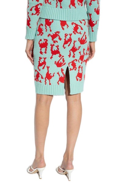 Bottega Veneta Crab Patterned Midi Skirt