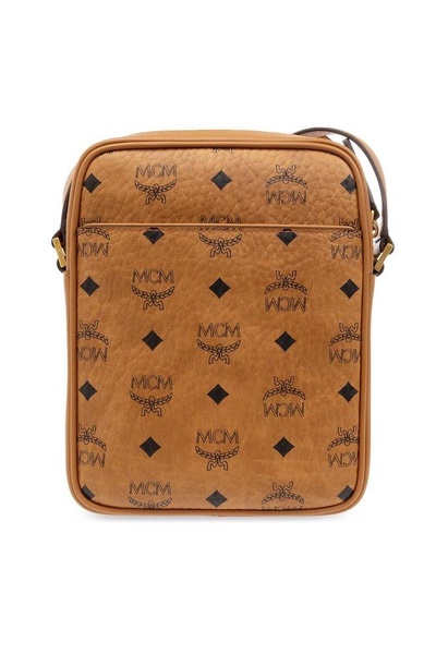 MCM Logo Plaque Zip-Up Crossbody Bag