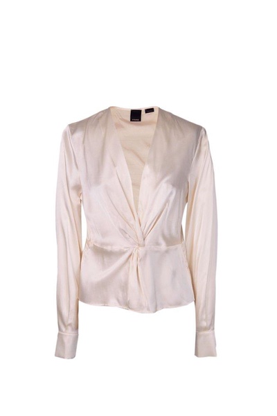 Pinko V-Neck Satin Blouse