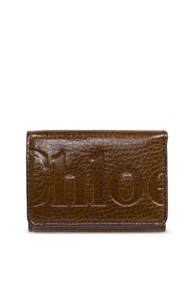 Chloé Logo Embossed Trifold Wallet