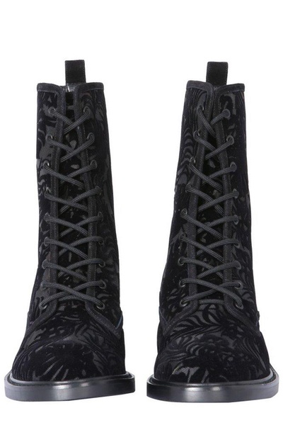 Nicholas Kirkwood Casati Flocked Combat Boots