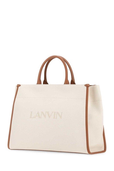 Lanvin Logo Printed Top Handle Bag