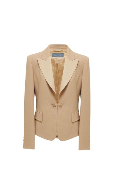 Alberta Ferretti Fitted Waist Crepe Blazer