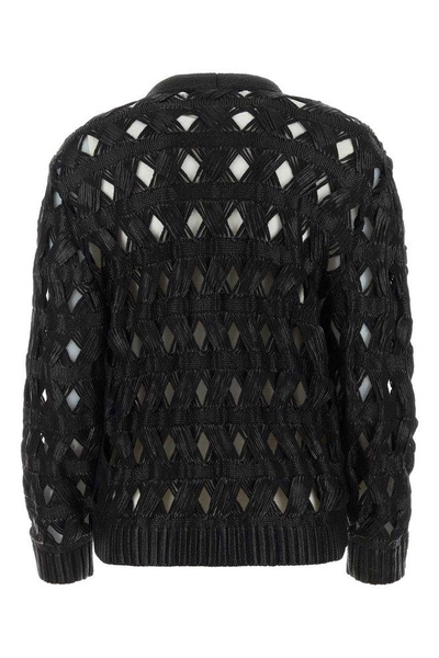 Alberta Ferretti V-Neck Button-Up Open-Knitted Cardigan