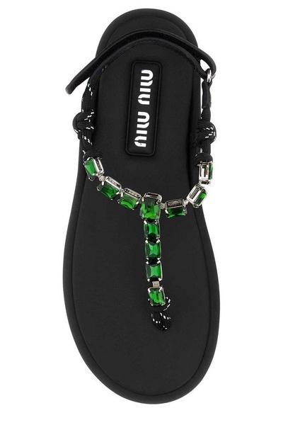 Miu Miu Embellished Thong Sandals