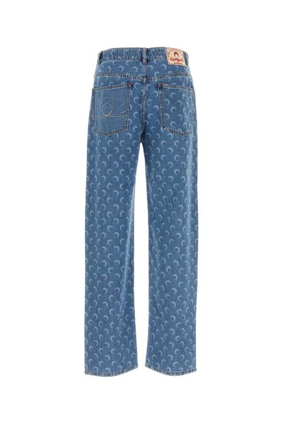 Marine Serre All-Over Crescent Moon Printed Jeans