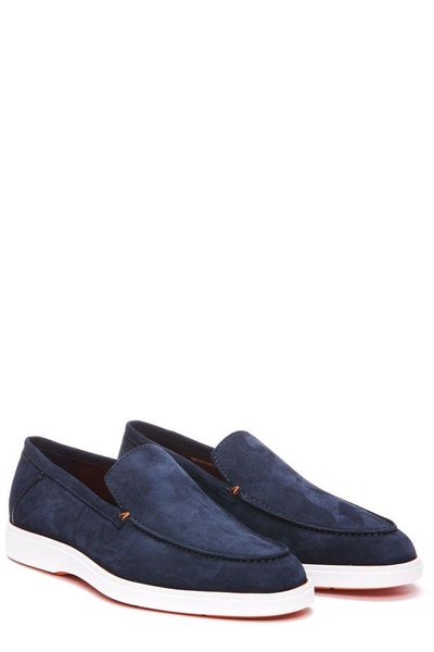 Santoni Almond Toe Slip-On Loafers