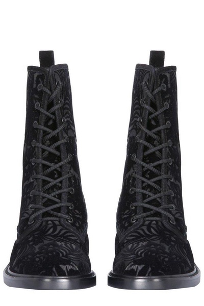 Nicholas Kirkwood Casati Flocked Combat Boots