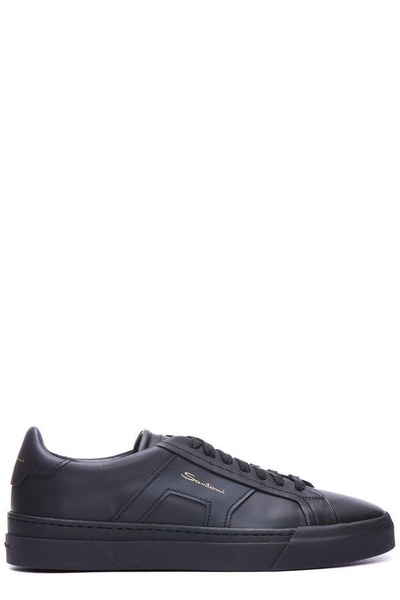 Santoni Double Buckle Lace-Up Sneakers