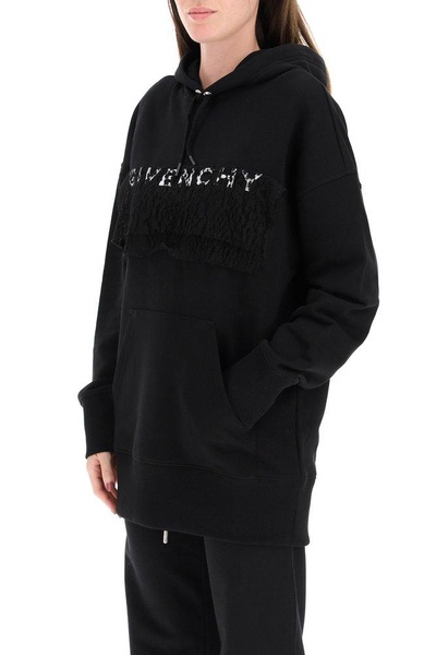 Givenchy Lace Panel Oversized Hoodie