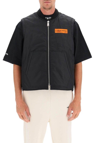 Heron Preston Logo Patched Zip-Up Vest