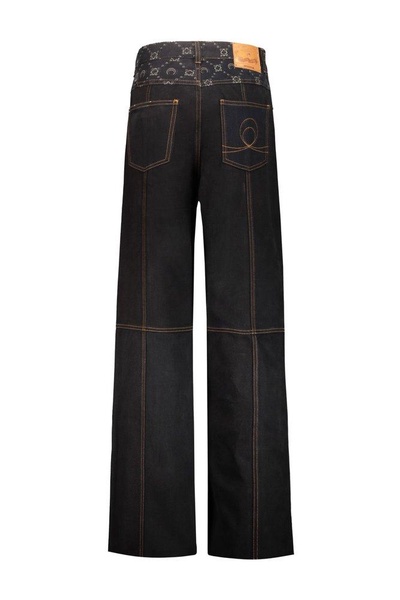 Marine Serre Wide-Leg Patchwork Jeans