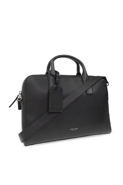 Giorgio Armani Logo Printed Laptop Bag