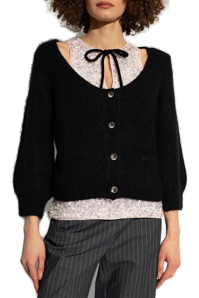 Ganni Buttoned Long-Sleeved Cardigan