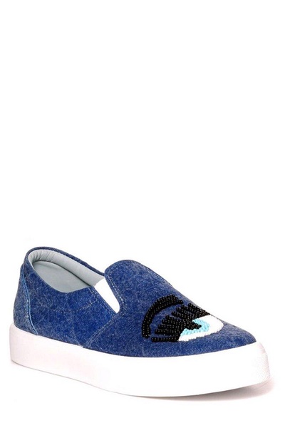 Chiara Ferragni Logo Embroidered Slip-On Sneakers