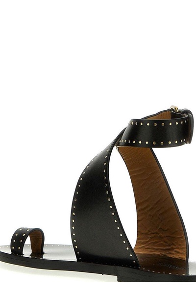 Isabel Marant Cross-Strap Studded Open-Toe Sandals