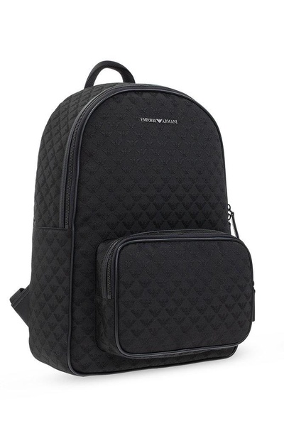 Emporio Armani Logo Lettering Zipped Backpack