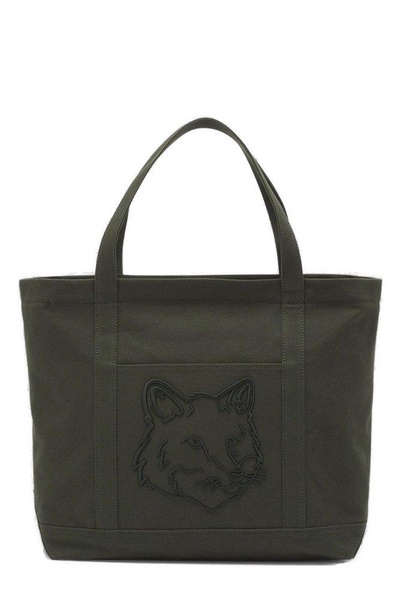 Maison Kitsuné Fox Head Embroidered Large Tote Bag