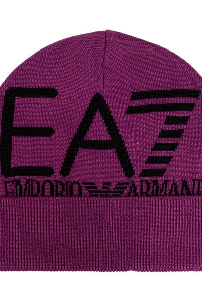 Ea7 Emporio Armani Logo Intarsia-Knit Beanie