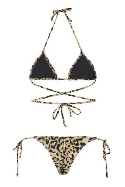 Reina Olga Leopard Print Triangle Bikini Set