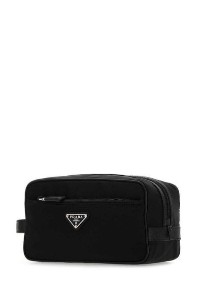 Prada Logo Plaque Travel Pouch