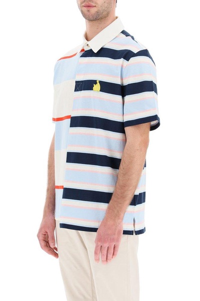 Lanvin Rugby Patchwork Short-Sleeved Polo Shirt