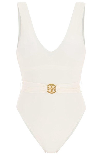 Tory Burch Miller Plunge One-Piece Swimsuit