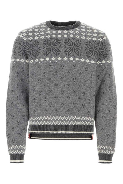 Thom Browne Man Embroidered Wool Sweater