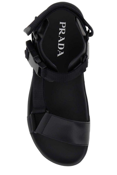 Prada Man Black Nylon And Leather Sandals