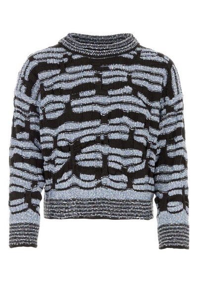 Bottega Veneta All-Over Patterned Round Neck Sweater