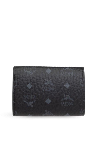 MCM Logo Embossed Foldover Wallet