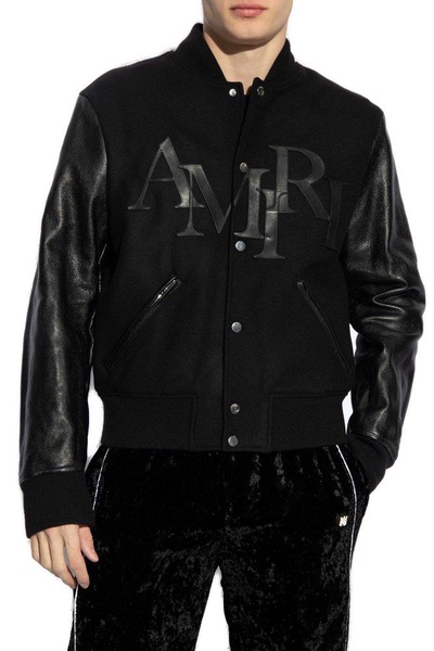 Amiri Staggered Logo Button-Up Varsity Jacket