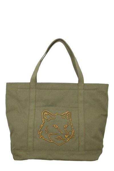 Maison Kitsuné Fox Head Embroidered Large Tote Bag