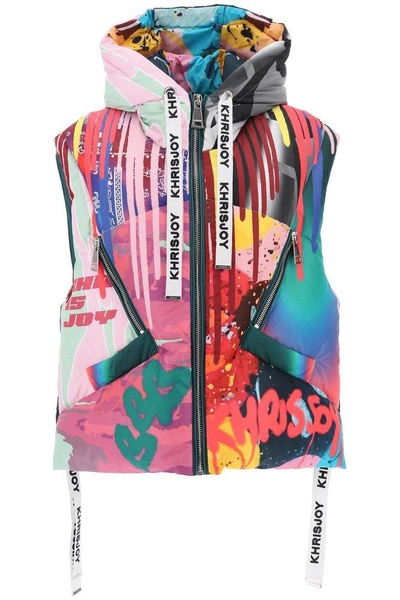 Khrisjoy Graffiti Print Iconic Down Vest