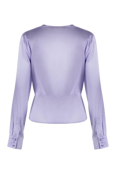 Pinko V-Neck Satin Blouse