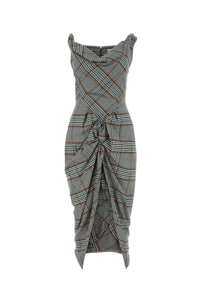 Vivienne Westwood Panther Checked Sleeveless Midi Dress