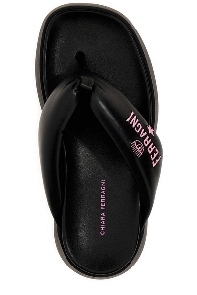 Chiara Ferragni Logo Detailed Platform Flip Flops