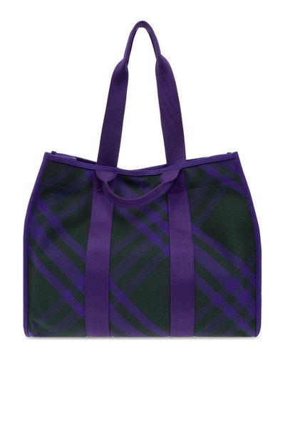 Burberry Check Pattern Tote Bag