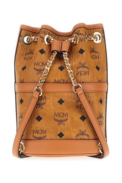 MCM Mini Aren Chain Drawstring Backpack