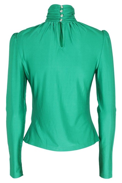 Paco Rabanne Ruched Detailed Long-Sleeved Jersey Top