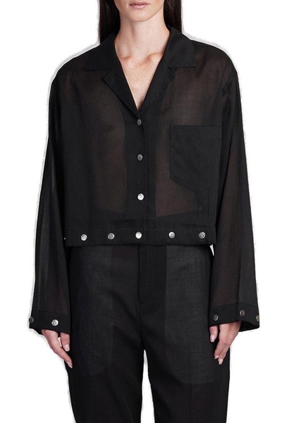 Nanushka Vally Studded Cropped Organza Shirt