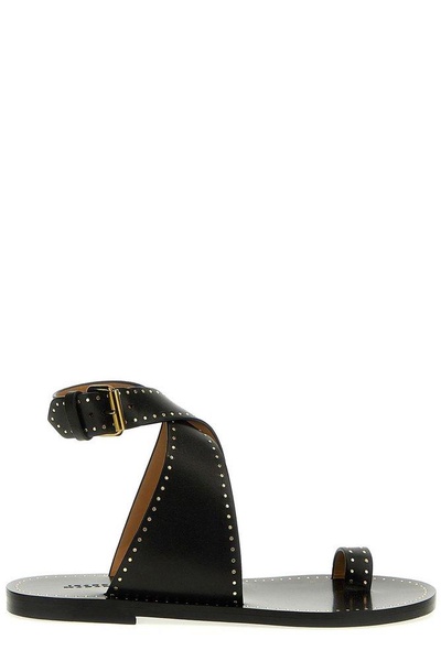 Isabel Marant Cross-Strap Studded Open-Toe Sandals