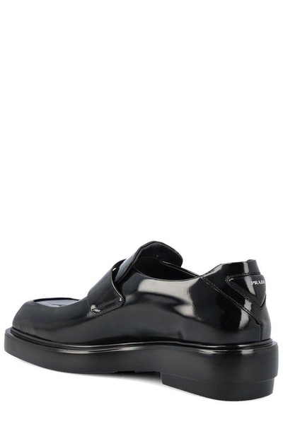 Prada Triangle-Patch Slip-On Loafers