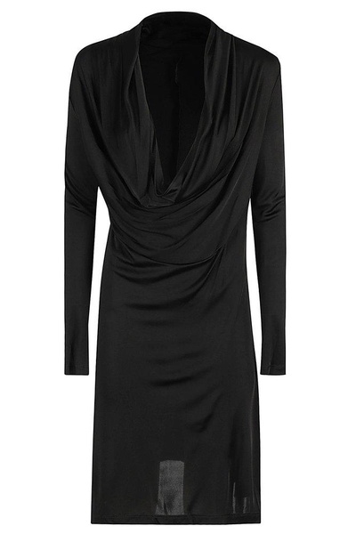 Helmut Lang Cowl-Neck Long Sleeved Dress