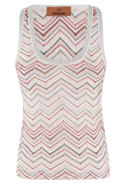 Missoni Zigzag Sequin-Embellished Scoop Neck Tank Top