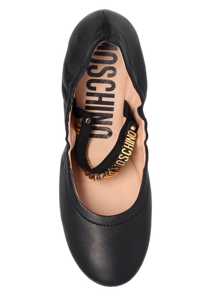 Moschino Logo Lettering Ballerina Shoes